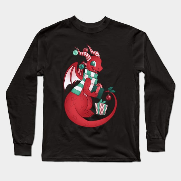 Christmas Dragon 2021 Long Sleeve T-Shirt by Redheadkls